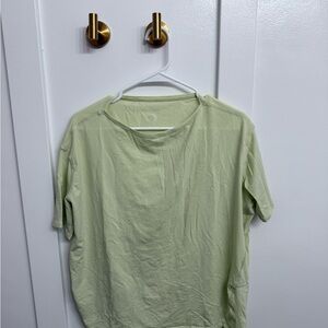 lululemon green boatneck workout top
